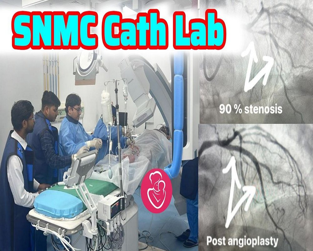 SNMC Cath Lab : युवा और बुजुर्ग मरीज की एंजियोप्लास्टी
